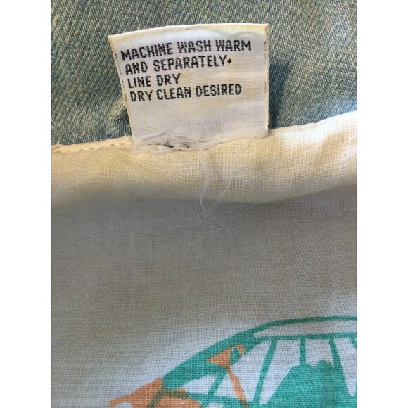 Vintage Urban Equipment Denim Bomber Jacket Elastic Hem & Cuffs Zip Up Mens S - Picture 8 of 10